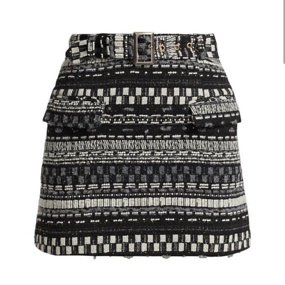NWT Ramy Brook Chic Black and White Patterned Skirt, US4 - Picture 7 of 16